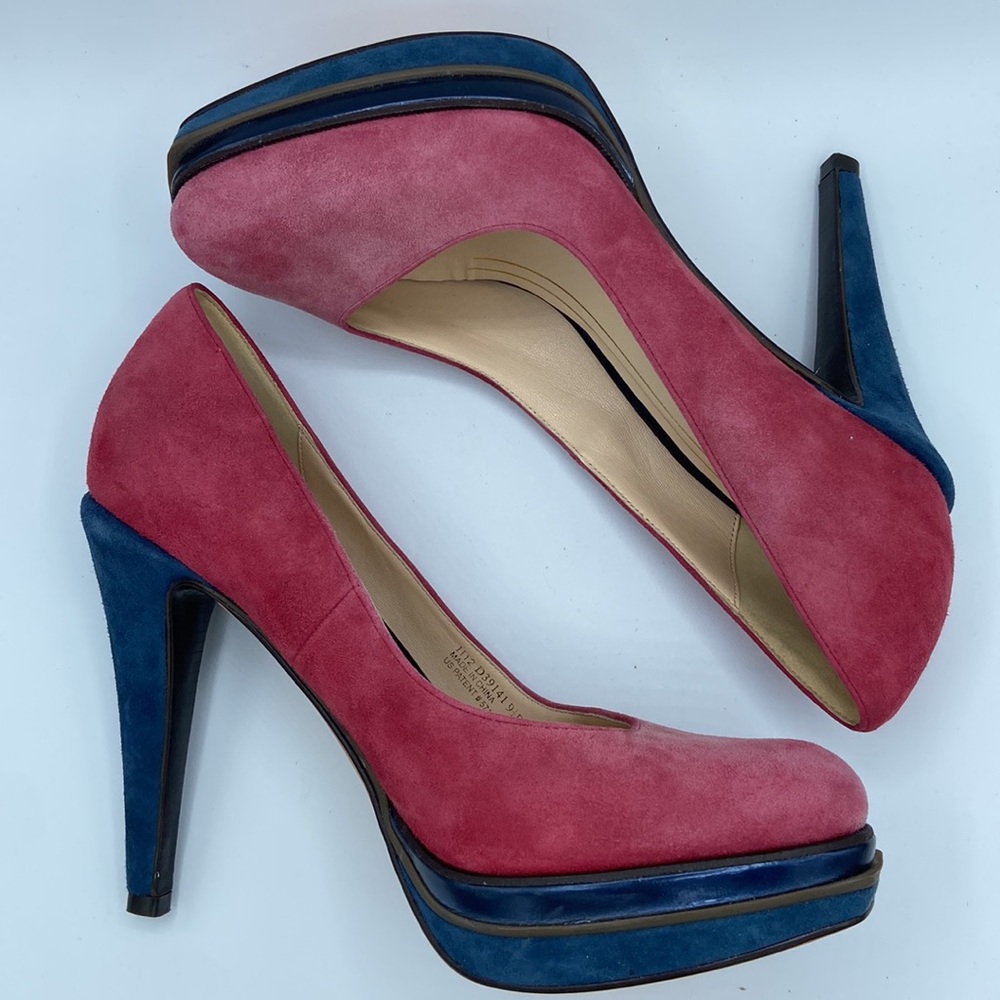 COLE HAAN Suede Platform Pumps Heels 9.5B NIKE AIR - Picture 7 of 15